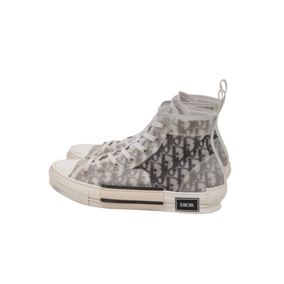 Dior Mens B23 High Top Sneakers Size EU42 US9 Black White Oblique Logo Trainers - Picture 5 of 10